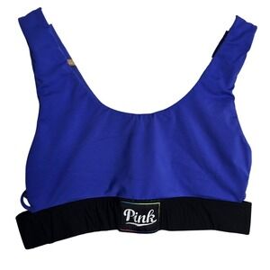 PINK‎ Victoria's Secret Ultimate Sports Bra Royal Blue Lattice Back Size L